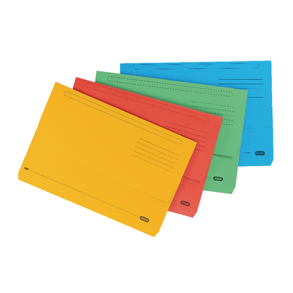 Elba Document Wallet Foolscap Assorted [Pack of 25]