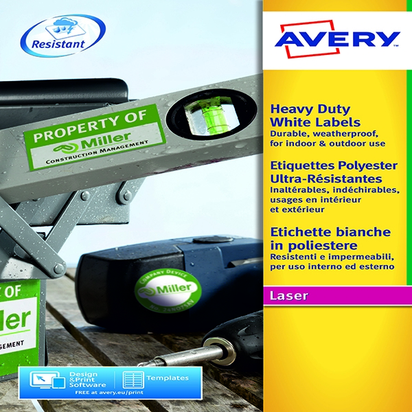 Avery Laser Labels Heavy Duty 14/Sheet White [20 Sheets]