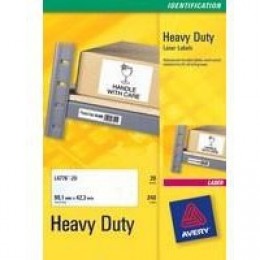 Avery L4776-20 Laser Labels Heavy Duty 12/Sheet White [20 Sheets]