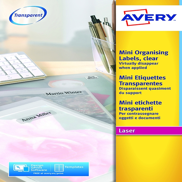 Avery Laser Labels Mini 48/Sheet 22x12.7mm L7553-25 [25 Sheets]