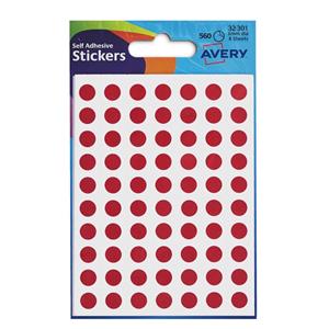 Avery Label 8mm Red 32-301 [Pack of 520]