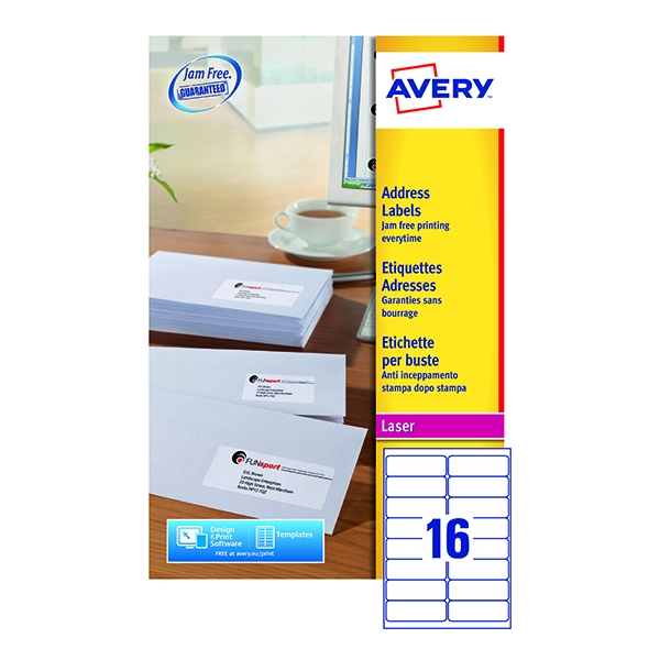Avery Laser Labels L7162-40 16/Sheet [Pack of 40 Sheets]