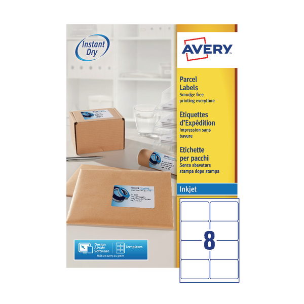 Avery Inkjet Labels 8/Sheet 99.1x67.7mm J8165 [Pack of 100]