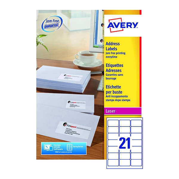 Avery Laser Labels L7160-250 21/Sheet [Pack of 250 Sheets]