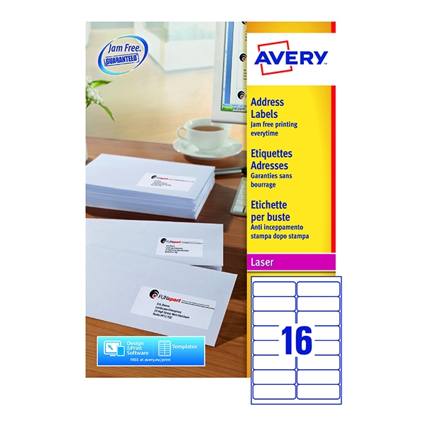 Avery Laser Labels L7162-250 16/Sheet [Pack of 250 Sheets]