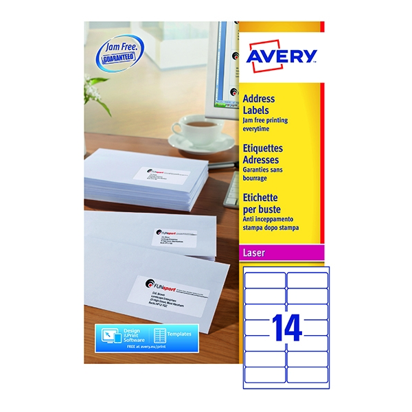 Avery Laser Labels L7163-250 14/Sheet [Pack of 250 Sheets]