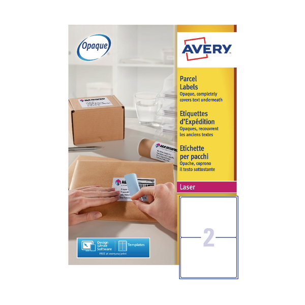 Avery Laser Labels 2/Sheet 199.6x143.5mm L7168-100 [100 Sheets]