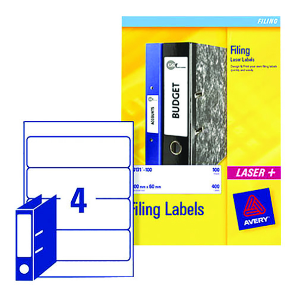 Avery Lever Arch Label A4 L7171 [25 Sheets]