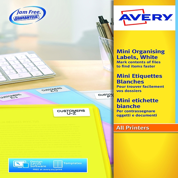 Avery Laser Labels for 35mm Slides 84/Sheet White L7656-25 [25 Sheets]