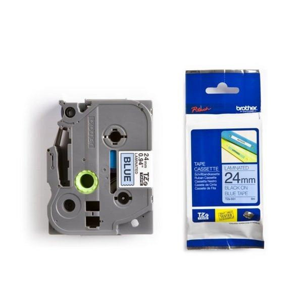 Brother P-Touch Tape 24mm Black-on-Blue