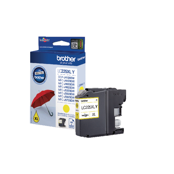 Brother LC225XLY High Capacity Yellow Ink Cartridge