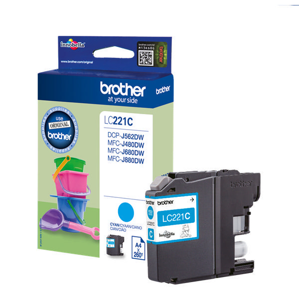 Brother LC221C Standard Yield Cyan Ink Cartridge