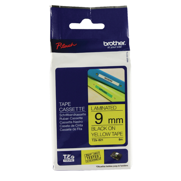 Brother P-Touch TZ Tape 9mm Black on Yellow