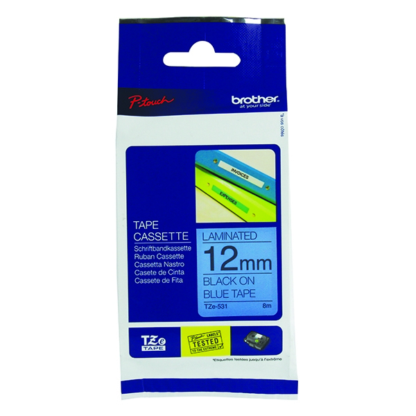 Brother P-Touch TZ Tape 12mm Black on Blue