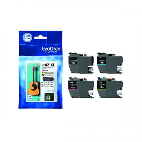 BROTHER LC421XL Value pack High Yield Ink Cartridge B-C-M-Y
