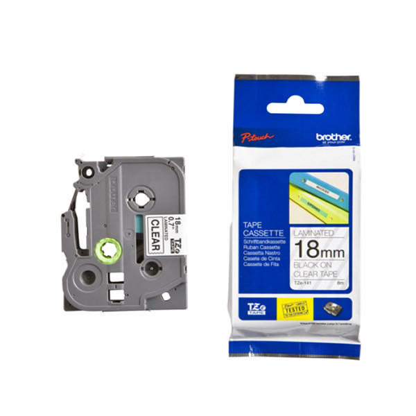 Brother P-Touch TZ Tape 18mm Black on Clear