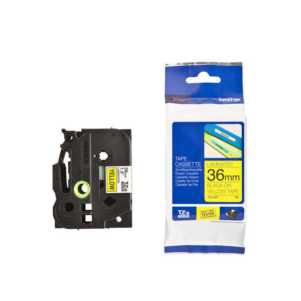 Brother P-Touch TZ Tape 36mm Black on Yellow