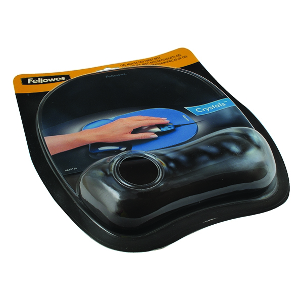 Fellowes Crystal Mousepad and Wrist Rest Black