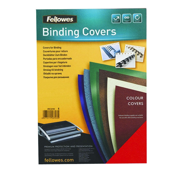 Fellowes Delta Leatherboard Cover Board White [Pack of 100]