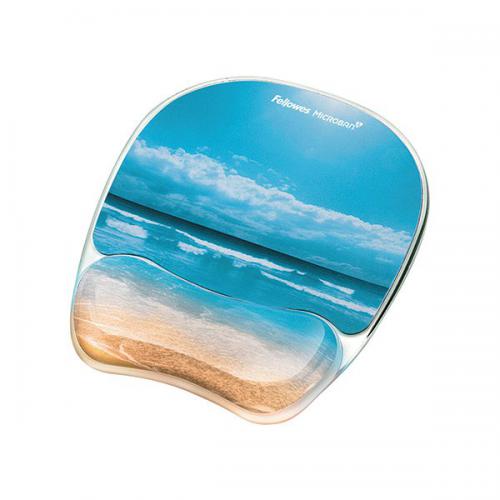 Fellowes Mousepad Wrist Support Sandy Beach Design