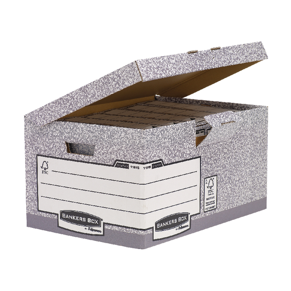 Fellowes R-Kive Fliptop Storage Box Grey [Pack of 10]