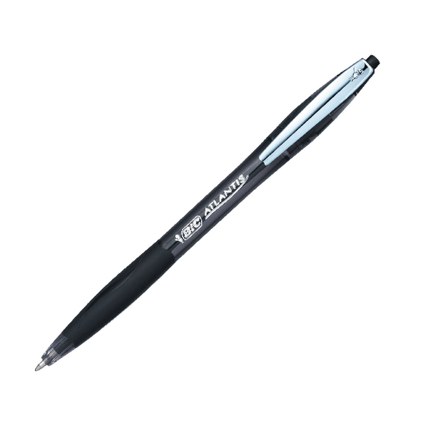 Bic Atlantis Premium Retractable Ball Point Pen Black [Pack of 12]