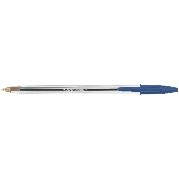 Bic Cristal Medium Blue Ballpoint Pen [Pack of 50]