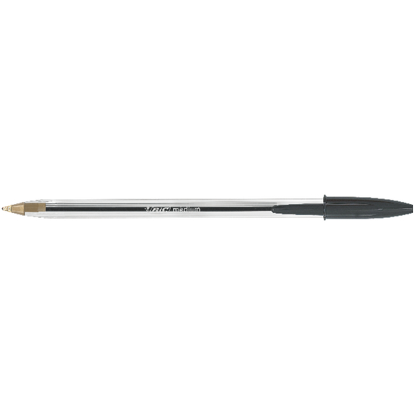 Bic Cristal Medium Black Ballpoint Pen [Pack of 50]