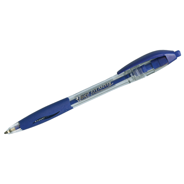 Bic Atlantis Classic Retractable Ball Point Pen Blue [Pack of 12]