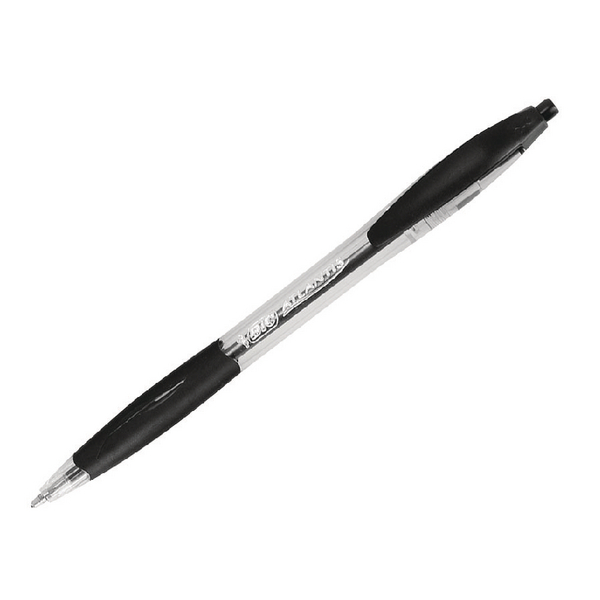 Bic Atlantis Classic Retractable Ball Point Pen Black [Pack of 12]