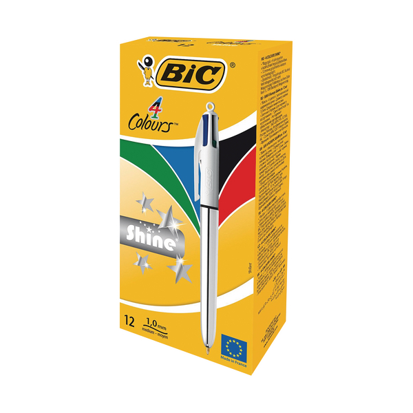 Bic 4 Colour Shine Pens Assorted [Pack of 12] alternative image 1