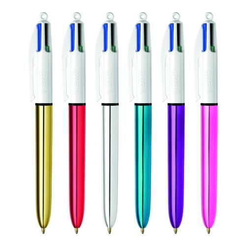 Bic 4-Colour Ballpoint Pens Medium Point Assorted [Pack of 12]
