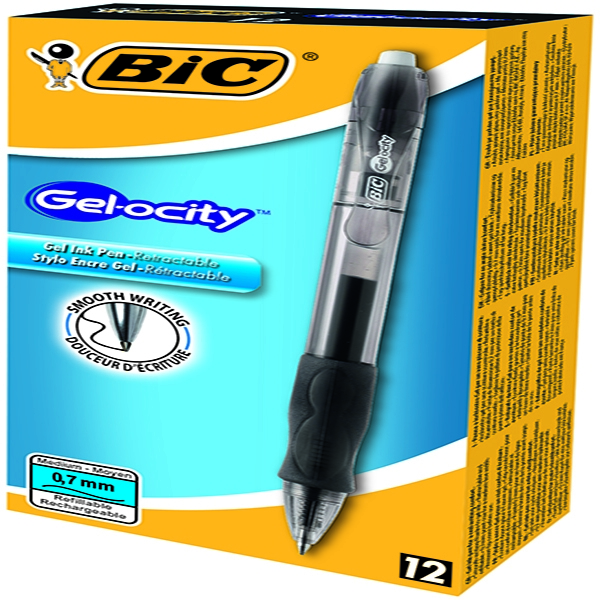 Bic Velocity Gel Pen Black [Pack of 12]