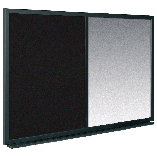 Bi-Office Combo Memo Board 600x900mm Black and Silver