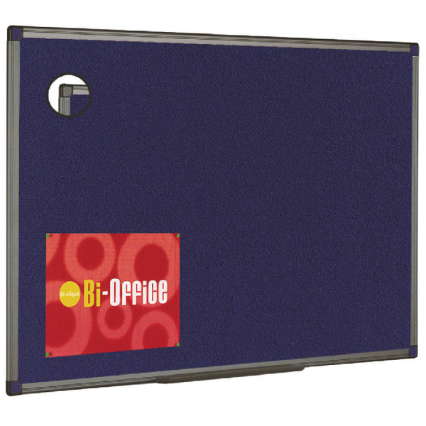 Bi-Office Blue Felt Board 900x600mm Aluminium