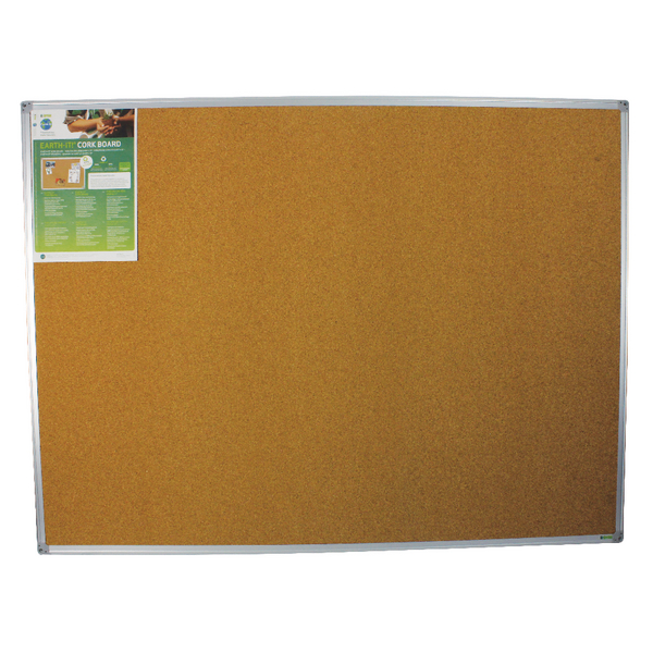 Bi-Office Earth-It Aluminium Frame Cork Board 1200x900mm