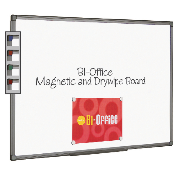 Bi-Office Magnetic Whiteboard 900x600mm Aluminium Fin