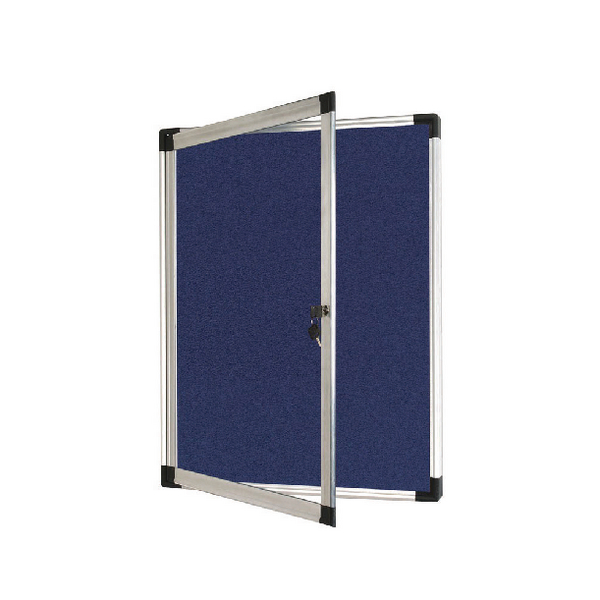 Bi-Office Interior Display Case 900x600mm Felt Blue