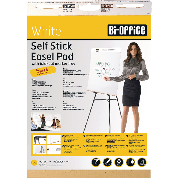 BiOffice Self Stick Flipchart Pad 30 Sheet [Pack of 2] FL128107