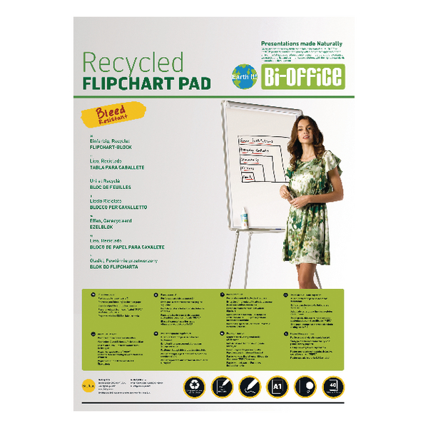 Bi-Office Earth-It Flipchart Pad A1 Plain