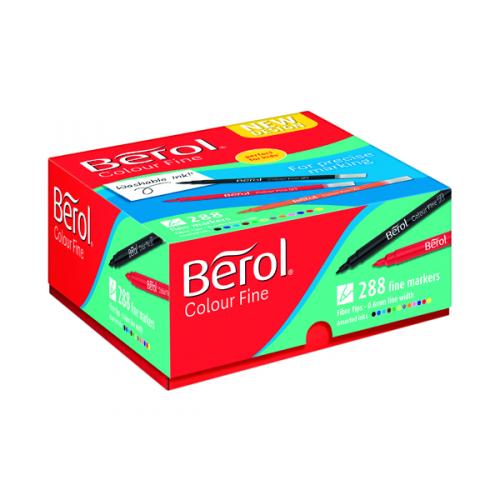 Berol Colourfine Pens Fine Class Pack Assorted [Pack of 288]
