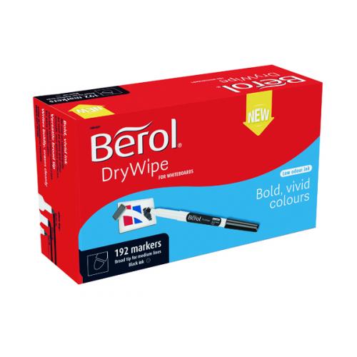 Berol Drywipe Pen Broad Black [Pack of 192]