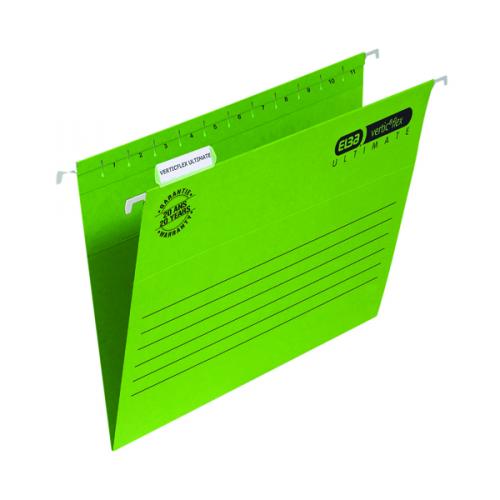 Elba Ultimate Verticflex Suspension File V-Base Foolscap Green [Pack of 25]