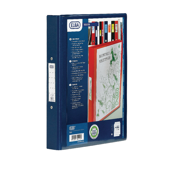 Elba 4-Ring Binder PVC A4 Blue