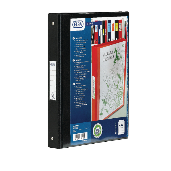 Elba Vision 2-Ring Binder A4 25mm Black