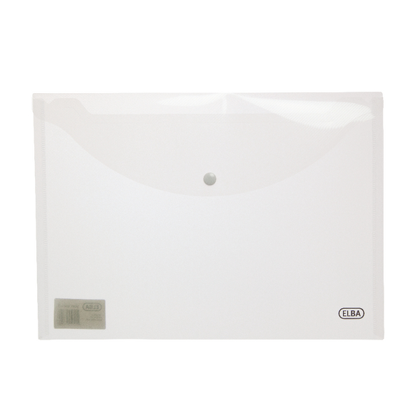 Elba Snap Wallet A4 Polypropylene Clear [Pack of 5]