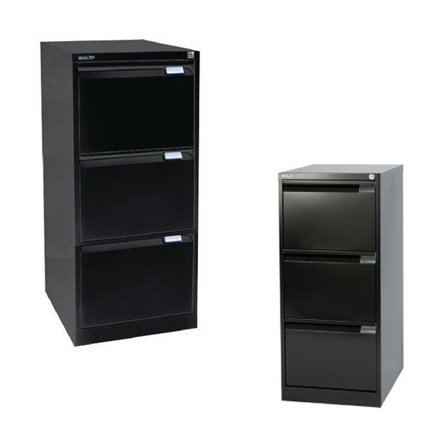 Bisley Filing 3 Drawer Lockable Flush Black BS3E