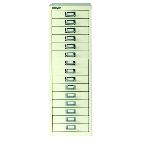 Bisley 15 Drawer Non-Lockable Multidrawer White