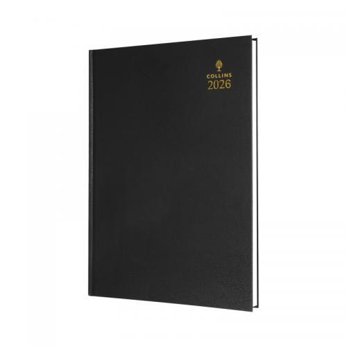 Collins A4 Desk Diary Day per Page 2026 Black