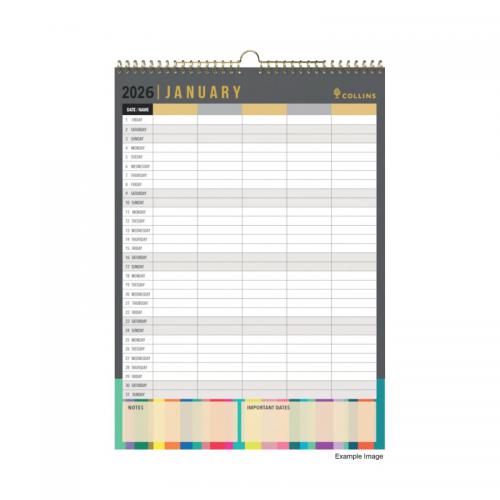 Collins Edge Wall Calendar Month To View A3 2026 EDFC135.26